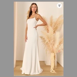 WEDDING GOWN! Blessed Romance White Sleeveless Button Back Mermaid Maxi Dress